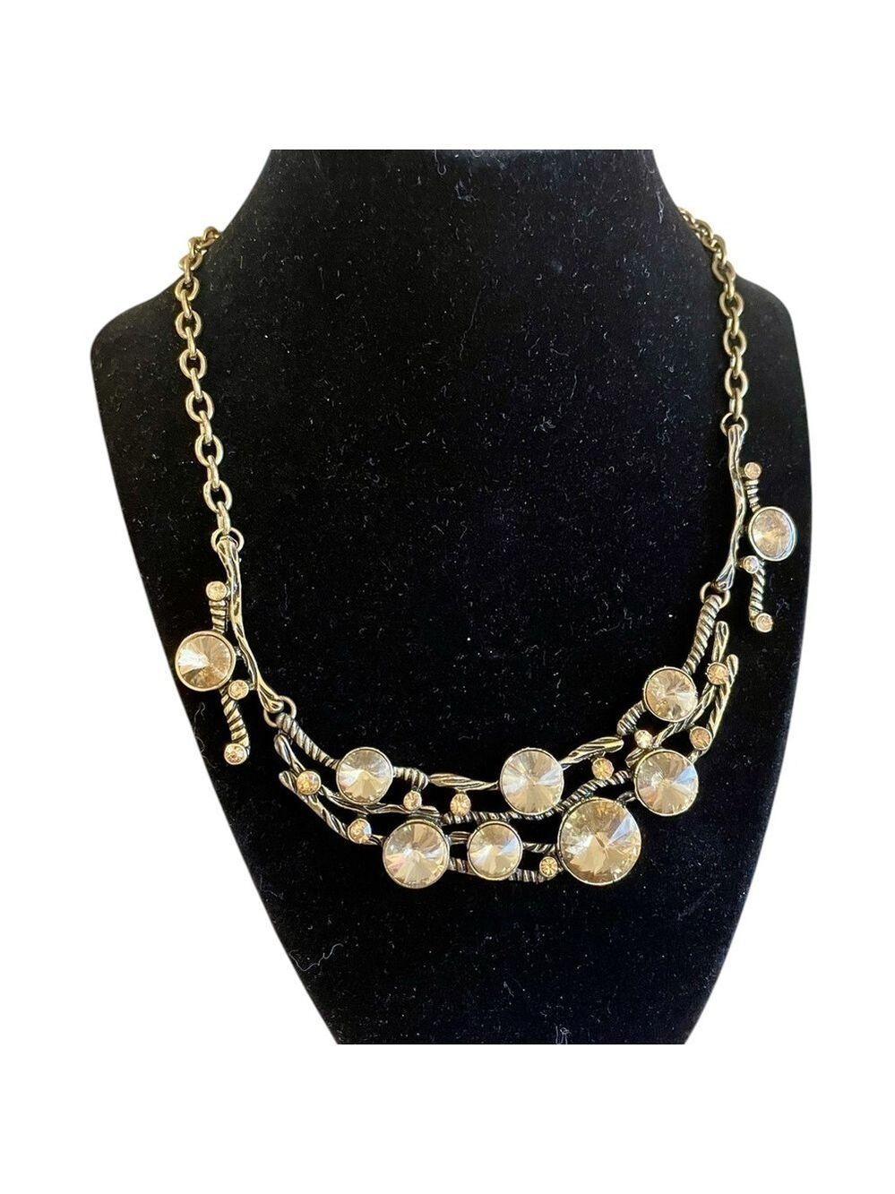 CJ Banks Gold Necklace with Asymmetrical Pendants